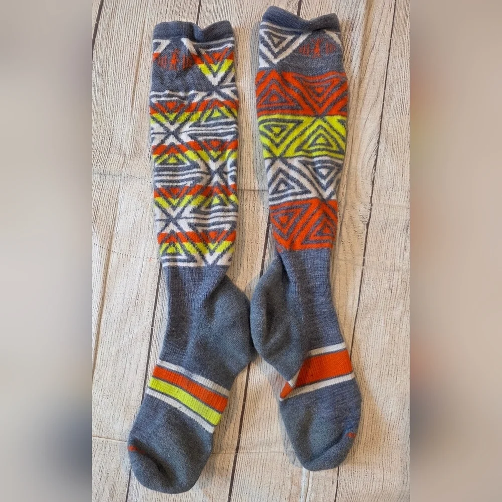 Smartwool Size XL Long Socks Gorpcore Outdoor Active Geometric Print
